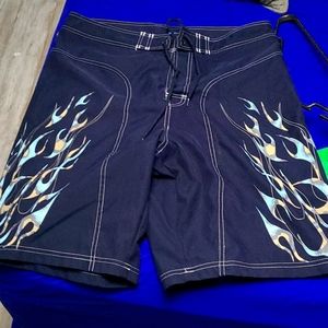 Blue Algae Print Board Shorts